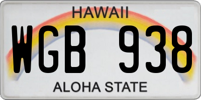 HI license plate WGB938