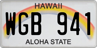 HI license plate WGB941