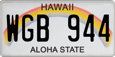HI license plate WGB944
