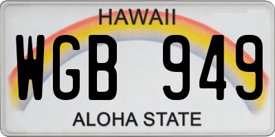 HI license plate WGB949