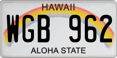 HI license plate WGB962