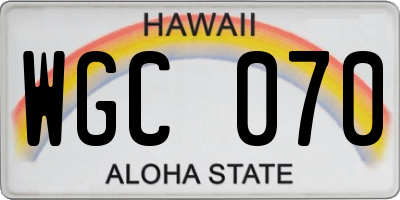HI license plate WGC070