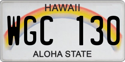 HI license plate WGC130