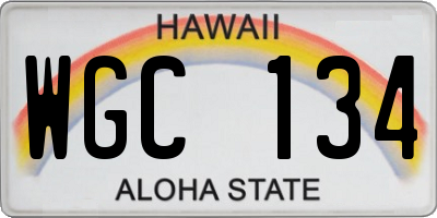 HI license plate WGC134