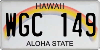 HI license plate WGC149