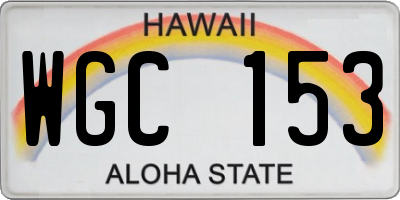 HI license plate WGC153