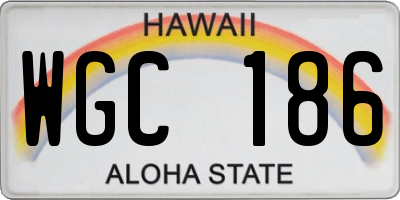 HI license plate WGC186