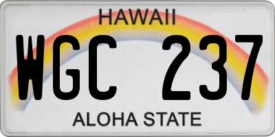 HI license plate WGC237