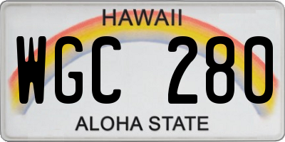 HI license plate WGC280