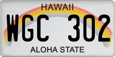 HI license plate WGC302