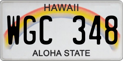 HI license plate WGC348