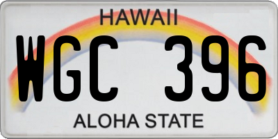 HI license plate WGC396