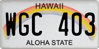 HI license plate WGC403