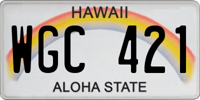 HI license plate WGC421