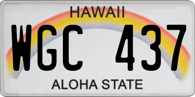 HI license plate WGC437