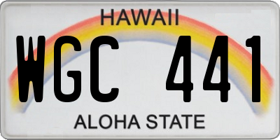 HI license plate WGC441