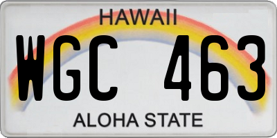 HI license plate WGC463