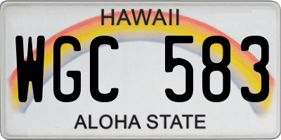 HI license plate WGC583