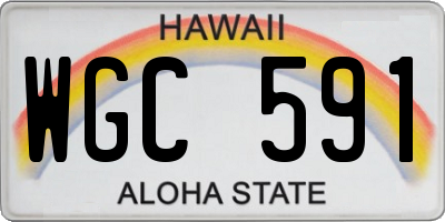 HI license plate WGC591