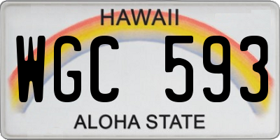 HI license plate WGC593