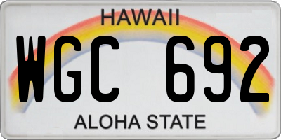 HI license plate WGC692