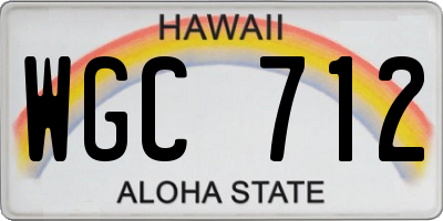 HI license plate WGC712