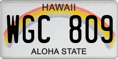 HI license plate WGC809