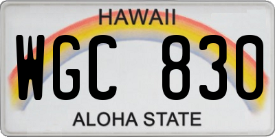 HI license plate WGC830