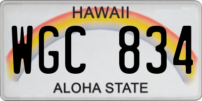 HI license plate WGC834