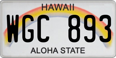 HI license plate WGC893
