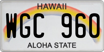HI license plate WGC960