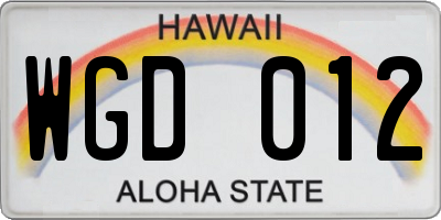 HI license plate WGD012