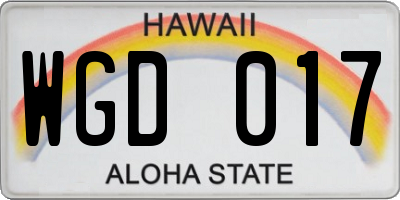 HI license plate WGD017
