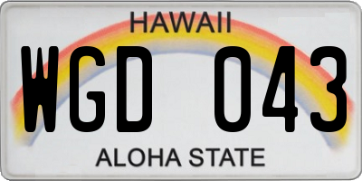 HI license plate WGD043