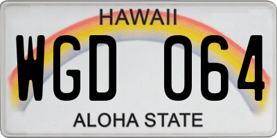 HI license plate WGD064