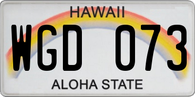 HI license plate WGD073