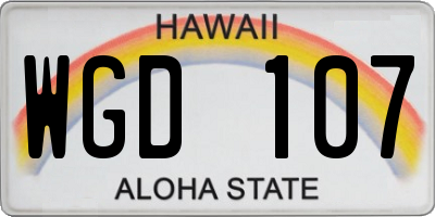 HI license plate WGD107