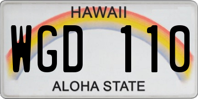 HI license plate WGD110