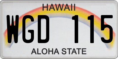 HI license plate WGD115