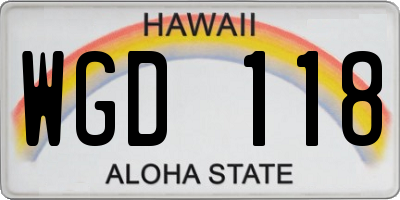 HI license plate WGD118