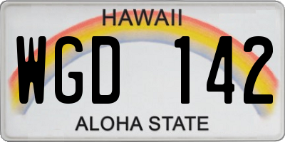 HI license plate WGD142