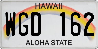 HI license plate WGD162
