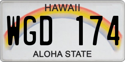 HI license plate WGD174
