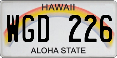 HI license plate WGD226