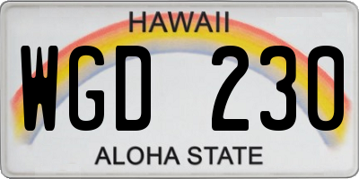 HI license plate WGD230