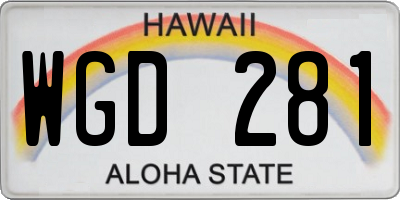 HI license plate WGD281