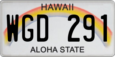 HI license plate WGD291