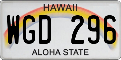HI license plate WGD296