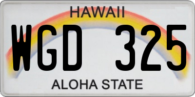 HI license plate WGD325