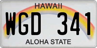 HI license plate WGD341